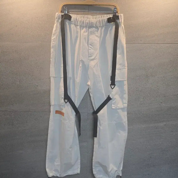 [BUNJANG] White Belt String Cargo Pants / 화이트. 벨트 스트링 카고 팬츠