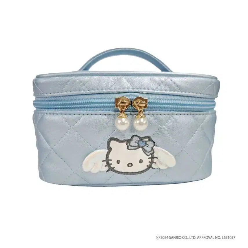 [BUNJANG] Sanrio Angel Kitty Quilting Vanity Pouch Blue / 헬로키티 엔젤키티 퀼팅 베니티 배니티 파우치 블루