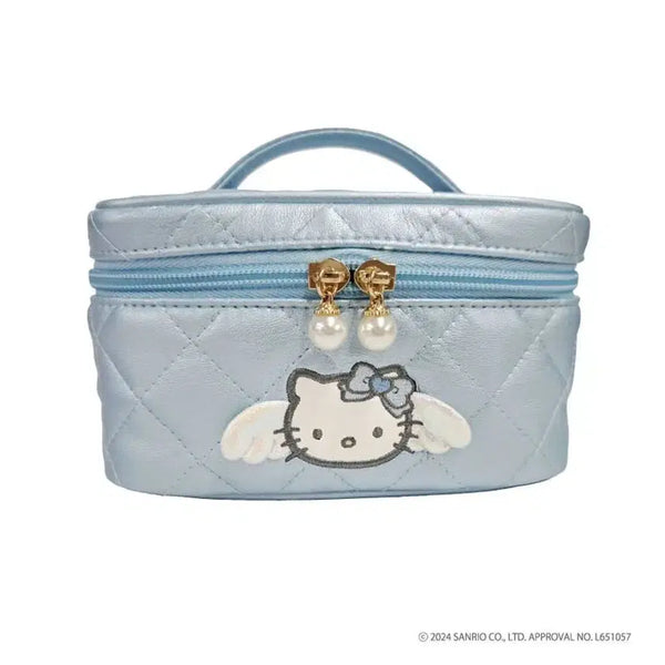[BUNJANG] Sanrio Angel Kitty Quilting Vanity Pouch Blue / 헬로키티 엔젤키티 퀼팅 베니티 배니티 파우치 블루