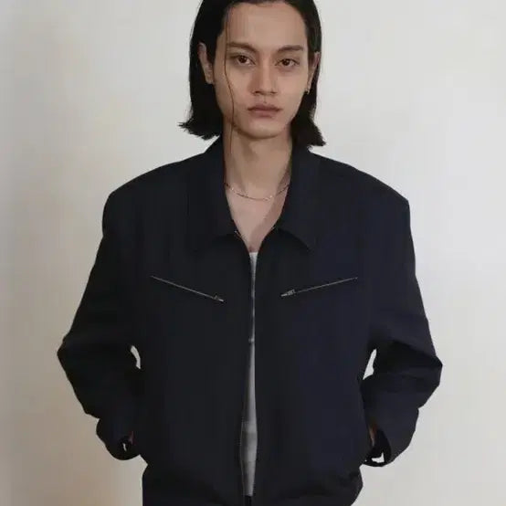 [BUNJANG] ELMOD Riegel Wool Silk Blend Stripe Jacket Size 46 / 엘무드 리겔 울 실크 블렌드 스트라이프 자켓 46