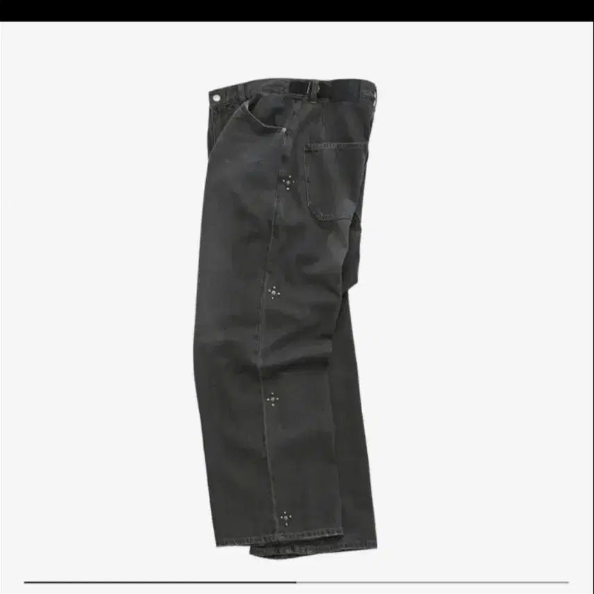 [BUNJANG] Politeu 1011 Gosima Denim Pants Flower Washed Black / 2)폴리테루 1011 고시마 데님 팬츠 리벳 플라워 워시드 블랙