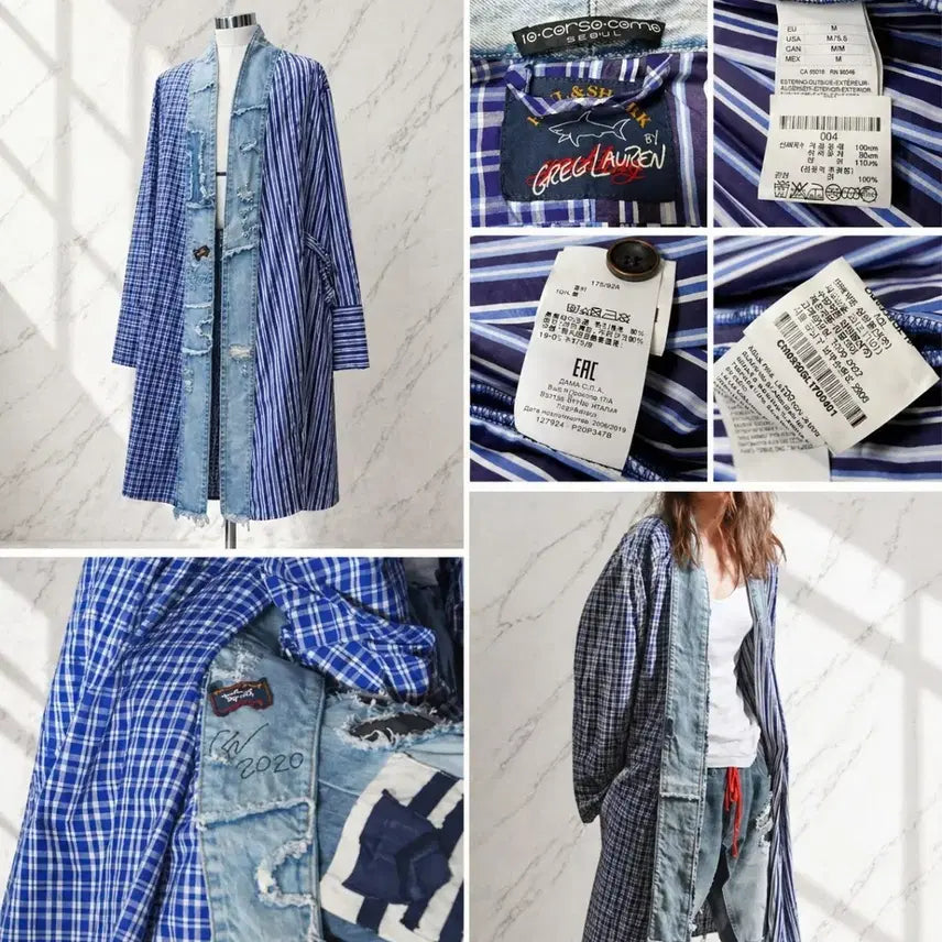 [BUNJANG] Greg Lauren Patchwork Reconstructed Denim Coat / (정품) Greg Lauren 패치워크 리워크 데님 코트
