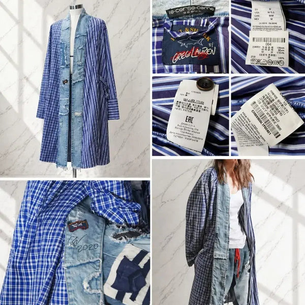 [BUNJANG] Greg Lauren Patchwork Reconstructed Denim Coat / (정품) Greg Lauren 패치워크 리워크 데님 코트