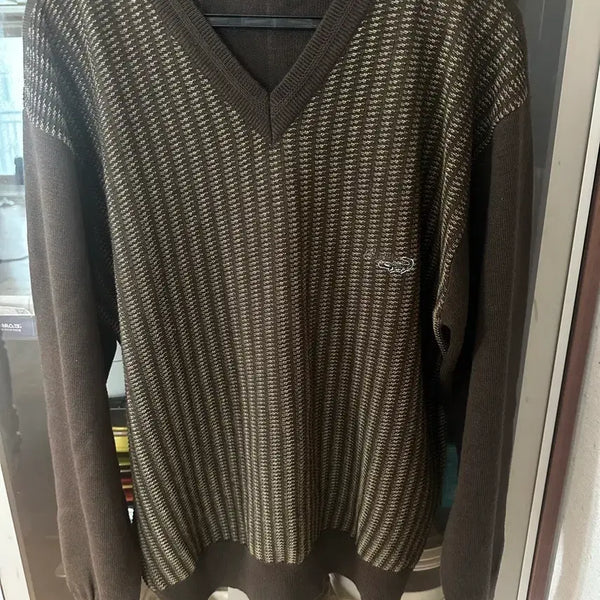 [BUNJANG] Crocodile Men's V-Neck Knit Sweater / 새싱품 크로커다일 남성 브라운 니트 판매합니다.