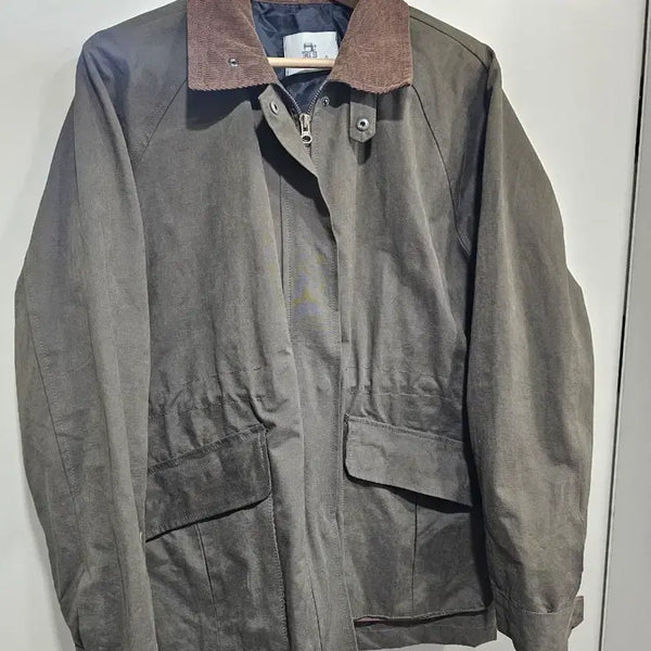 [BUNJANG] Men's Khaki China Collar Jacket / 남성 바버자켓 스타일