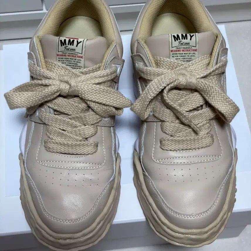 [BUNJANG] Mihara Yasuhiro Parker Leather Sneakers Beige Size 43 / 미하라 야스히로 파커 레더 스니커즈 43사이즈 판매
