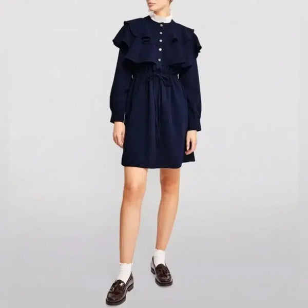 [BUNJANG] Sandro Cape Collar Dress / SANDRO 산드로 케이프 카라 드레스 원피스 (38)