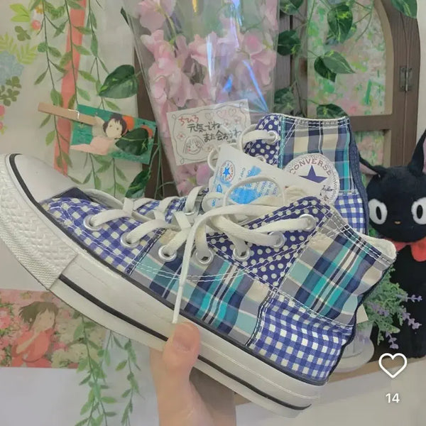 [BUNJANG] Converse Patchwork Sneakers / 빈티지 컨버스 패치워크 스니커즈 신발 모리 모리걸