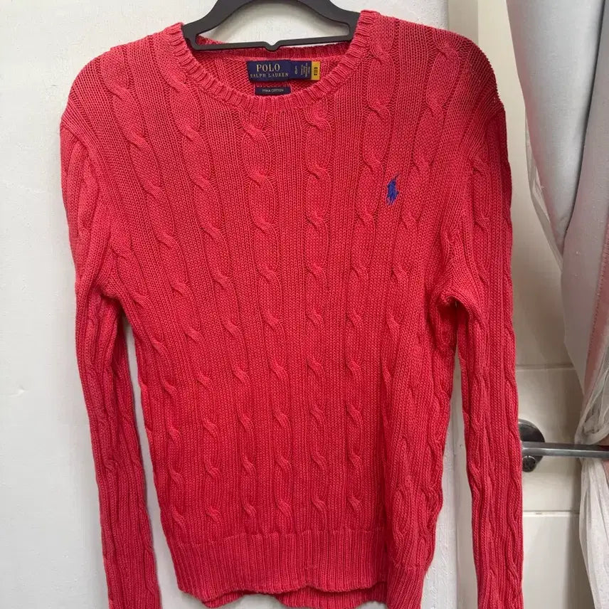 [BUNJANG] Polo Ralph Lauren Red Cable Knit Sweater / 폴로 랄프로렌  케이블 니트