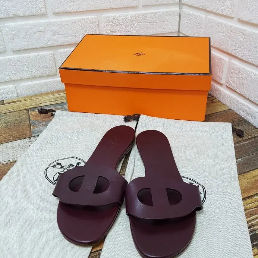 [BUNJANG] Hermes Lisbon Sandals Burgundy Calfskin / [36/정품] HERMES 에르메스 리스보아 샌들