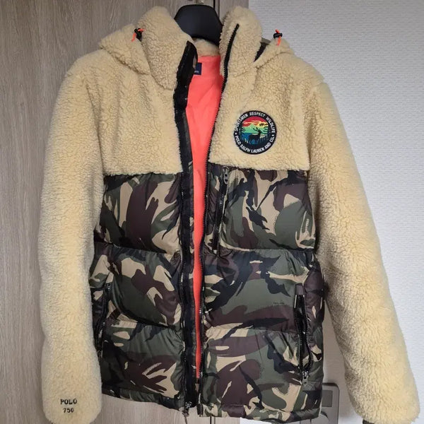 [BUNJANG] Polo Ralph Lauren Fleece Camo Lined Puffer Jacket (M) / 폴로 랄프로렌 플리스 패딩 M