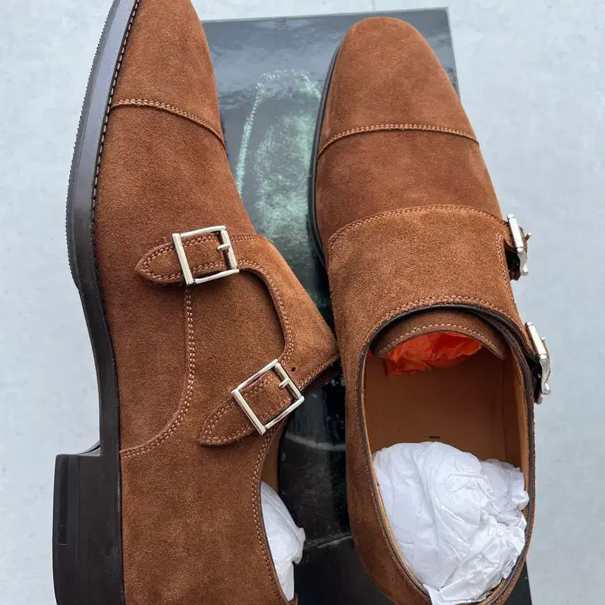[BUNJANG] Magnanni Monk Strap Suede Shoes Men's US 8 / 맥나니 몽크스트랩 스웨이드 구두 남성 US 8 (260~265)
