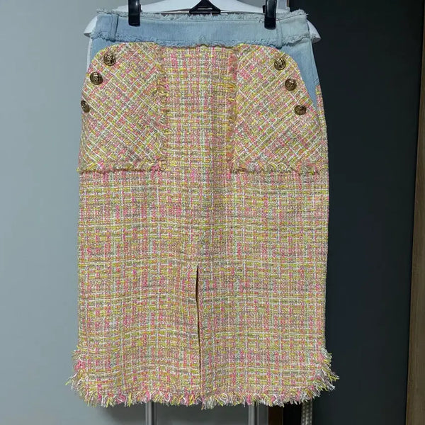 [BUNJANG] Ozsecon Tweed Skirt / 한섬 오즈세컨 트위드 트임 스커트 (67)
