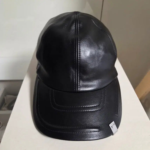 [BUNJANG] Alyx Black Genuine Lambskin Leather Ball Cap / 알릭스 Alyx 블랙 리얼 양가죽 볼캡