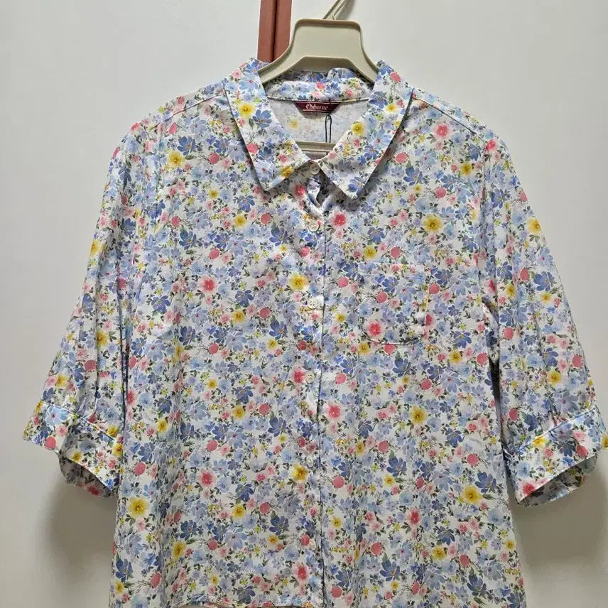 [BUNJANG] Osborn Cotton Blouse - Blue Floral Print / 오스본 면 블라우스(미착용새옷)