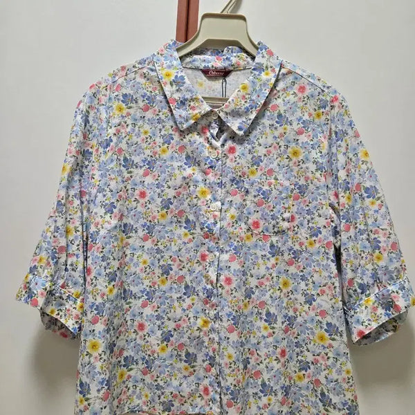 [BUNJANG] Osborn Cotton Blouse - Blue Floral Print / 오스본 면 블라우스(미착용새옷)