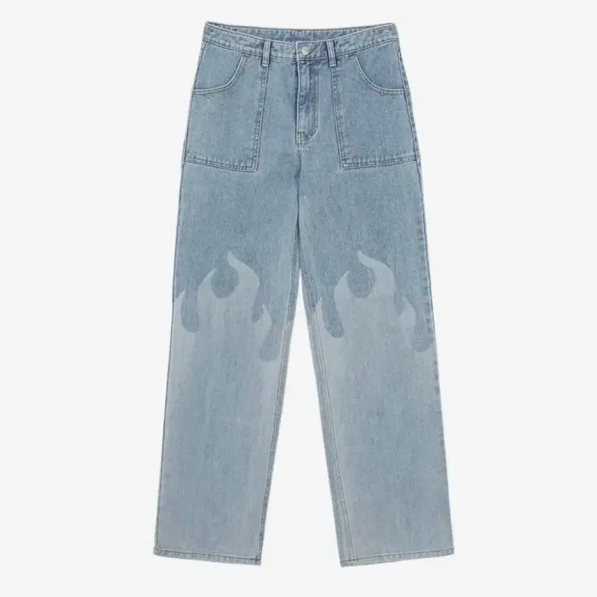 [BUNJANG] Trip Shop Flame Print Jeans / (새상품) 트립샵 불꽃 청바지