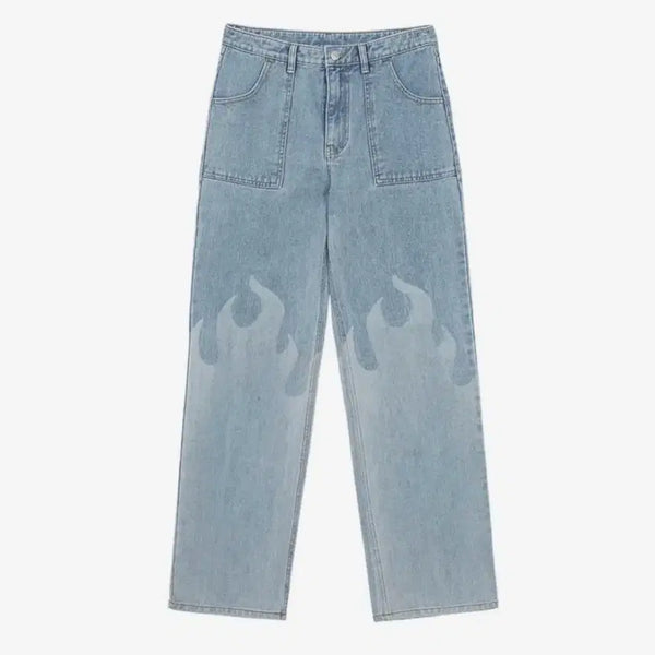 [BUNJANG] Trip Shop Flame Print Jeans / (새상품) 트립샵 불꽃 청바지