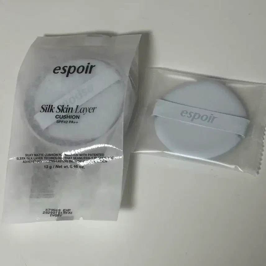 [BUNJANG] Espoir Silk Skin Layer Cushion Refill (21 Ivory) + Puff / 에스쁘아 실크 스킨 레이어 쿠션 리필 21 아이보리 + 퍼프