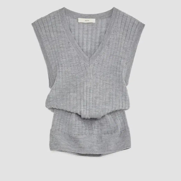 [BUNJANG] RECTO V-Neck Knit Vest Gray / 렉토 RECTO 브이넥 니트 베스트 그레이