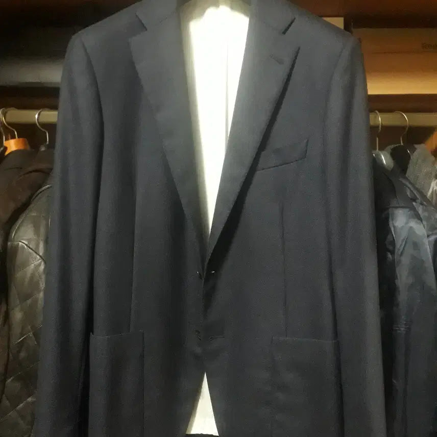 [BUNJANG] Belvest Navy Hopsack Wool 100% Classic Two-Button Jacket (Made in Italy) / [판매] Belvest Navy Jacket 벨베스트 자켓 이탈리아 50