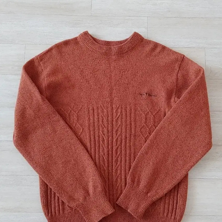 [BUNJANG] Sergio Valente 100% Wool Knit Sweater Coral Size 95 / 세르지오 바란테(Sergio Valente)순모 니트/스웨터( 95 )