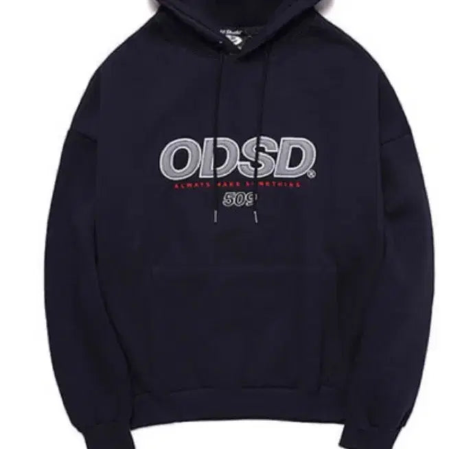 [BUNJANG] ODSD Logo Appliqué Hoodie Navy / 오드스튜디오 ODSD 로고 아플리케 후드 네이비