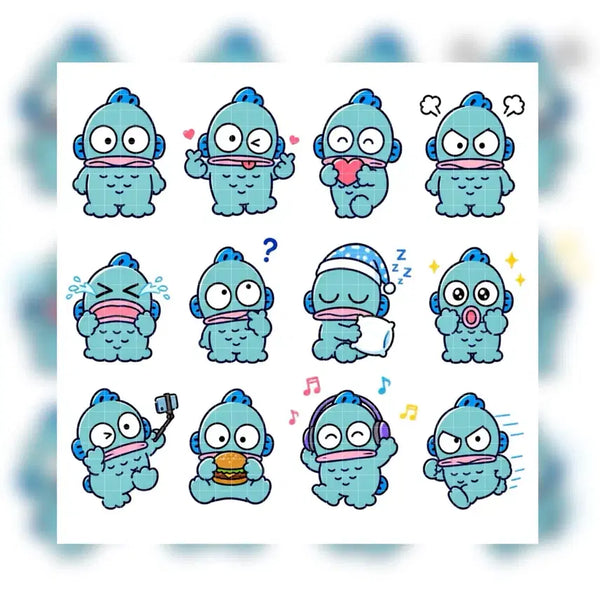 [BUNJANG] Hangyodon Deco Stickers Die-cut Set / [한교동 다꾸] 산리오 한교동 12컷 다꾸 인스 도안 판매
