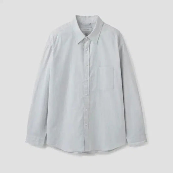 [BUNJANG] Union Blue Haze Stripe Shirt - Melange Blue / [m] 유니온블루 헤이즈 스트라이프 셔츠 멜란지 블루