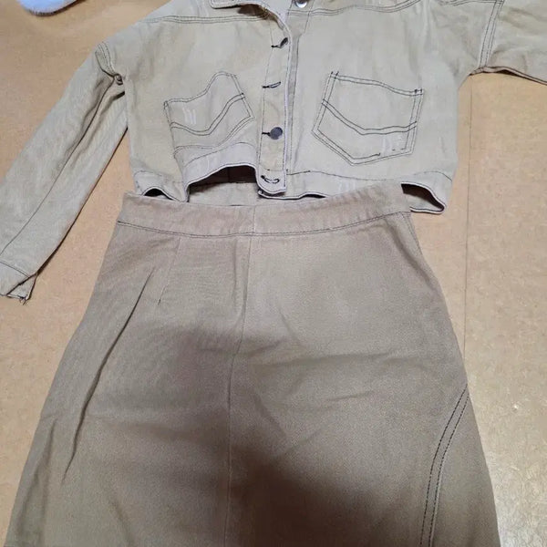 [BUNJANG] Cropped Jacket Skirt Set / 크롭 자켓 스커트 셋업