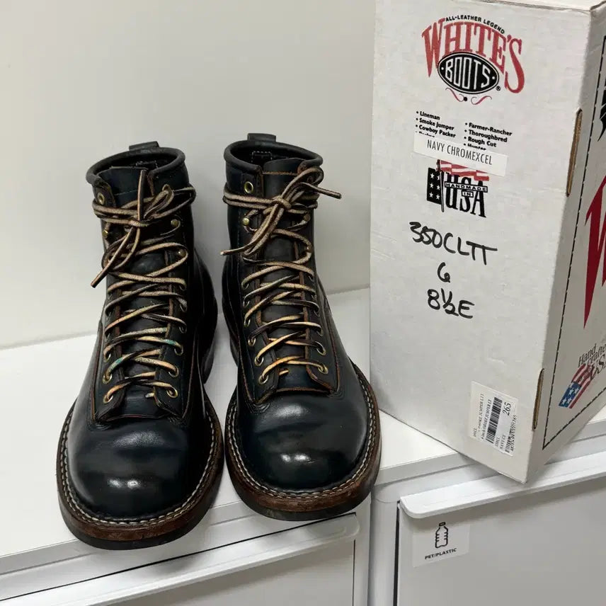 [BUNJANG] White's Boots Smoke Jumper 8.5E C350LTT Navy Chromexcel Leather Boots / 화이츠부츠 스모크점퍼 8.5E C350LTT
