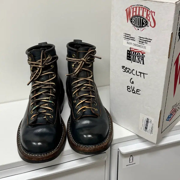 [BUNJANG] White's Boots Smoke Jumper 8.5E C350LTT Navy Chromexcel Leather Boots / 화이츠부츠 스모크점퍼 8.5E C350LTT