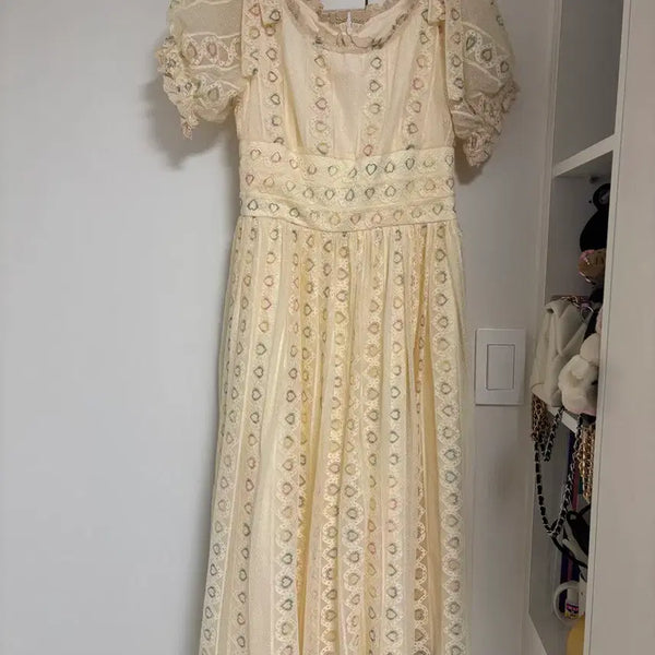 [BUNJANG] Ivory Heart Lace Dress / 하트 레이스 원피스