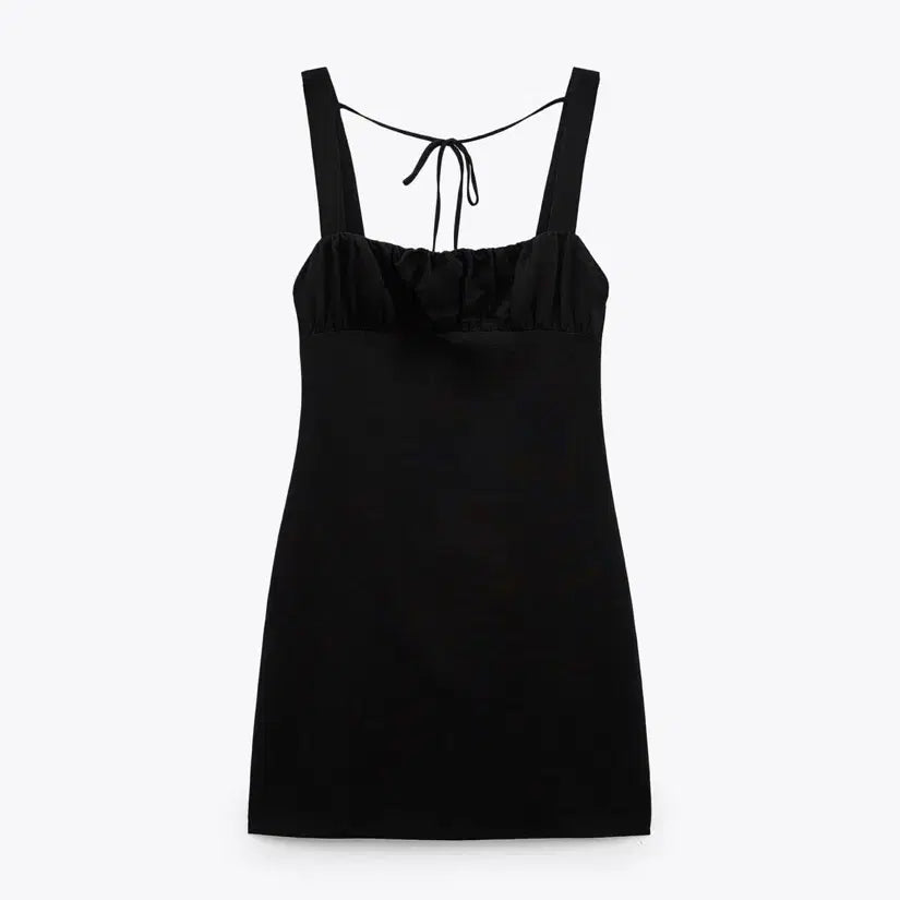 [BUNJANG] Zara Linen Mini Dress Black XS / 자라 리넨 미니 원피스 블랙 xs