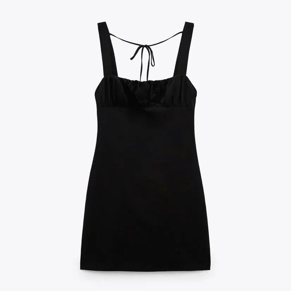 [BUNJANG] Zara Linen Mini Dress Black XS / 자라 리넨 미니 원피스 블랙 xs