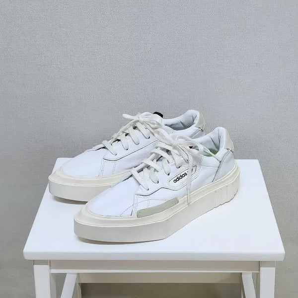 [BUNJANG] Adidas Hyper Sleek White Sneakers (G54050) / 아디다스 하이퍼슬릭 화이트 스니커즈 230  (G54050)