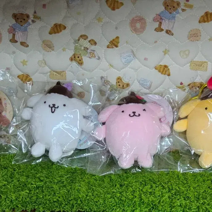 [BUNJANG] Sanrio Pompompurin Keyring Plush Set / 무뉴 폼폼푸린 키링인형 4종일괄