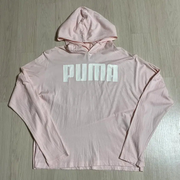 [BUNJANG] PUMA Pink Logo Hoodie M / PUMA 퓨마 핑크 로고 후드티 M