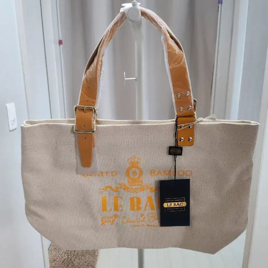 [BUNJANG] Le Bac Canvas Tote Bag Ivory / 르백 Le Bac 캔버스 토트백 아이보리.무료배송