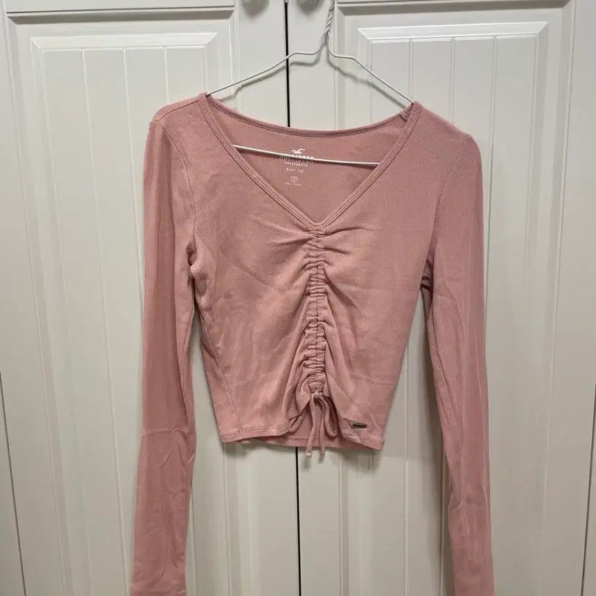 [BUNJANG] Hollister Pink Shirring Crop Top S / 홀리스터 핑크 셔링 크롭티 S