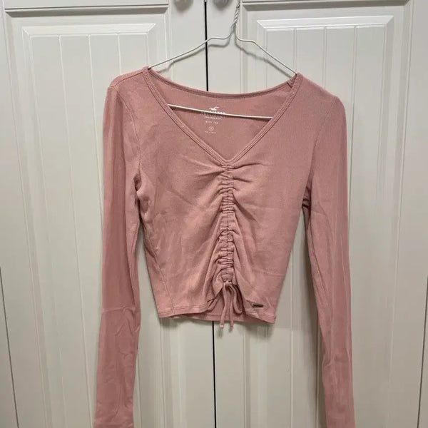 [BUNJANG] Hollister Pink Shirring Crop Top S / 홀리스터 핑크 셔링 크롭티 S