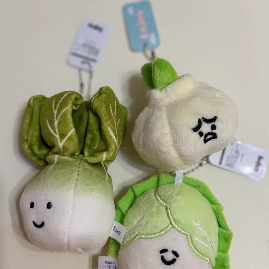 [BUNJANG] Garlic, Radish, Cabbage Doll Keychain Set (10cm) / 마늘, 무, 양배추 인형키링/ 10cm /3개일괄가격