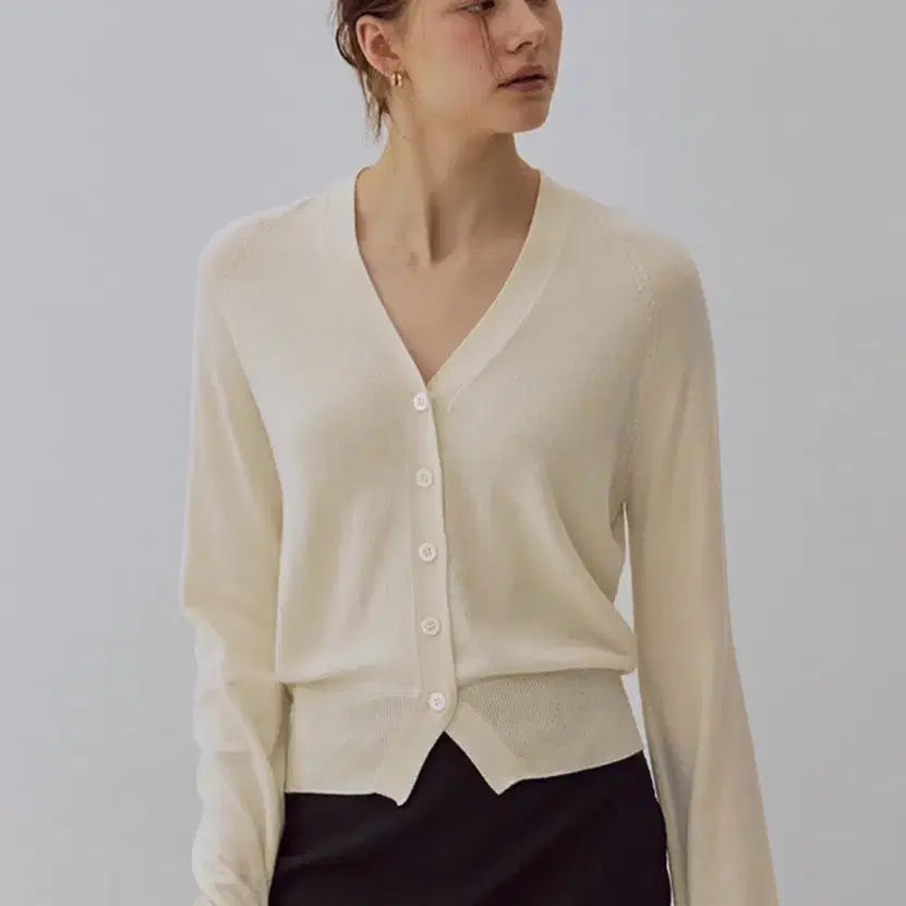 [BUNJANG] Mango Many Please Del V Cardigan Light Yellow / 망매플 망고매니플리즈 델 브이 가디건 라이트옐로우