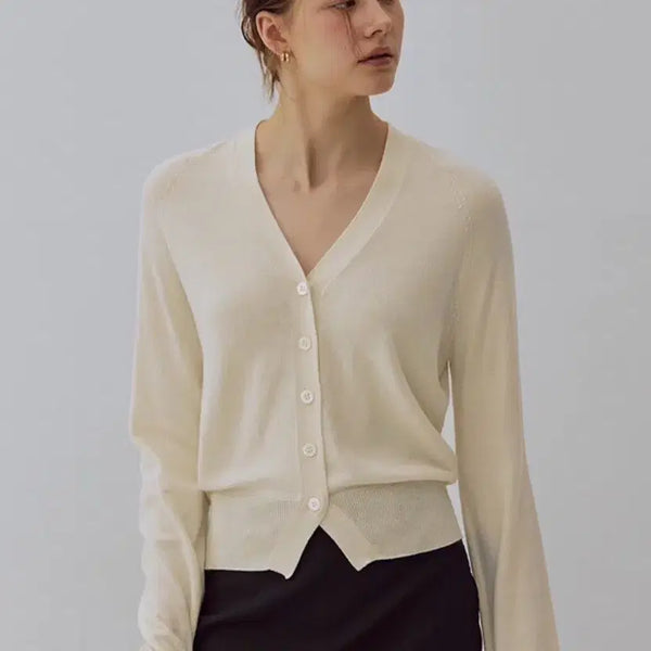 [BUNJANG] Mango Many Please Del V Cardigan Light Yellow / 망매플 망고매니플리즈 델 브이 가디건 라이트옐로우