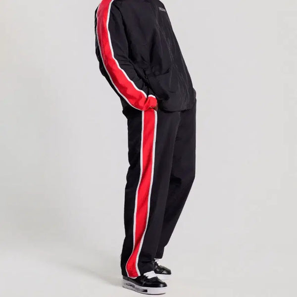 [BUNJANG] FREEDOM Side Line Windbreaker Pants Black/Red 4XL / [ 4XL ] 프리덤(FREEDOM) 사이드 라인 윈드브레이커 팬츠