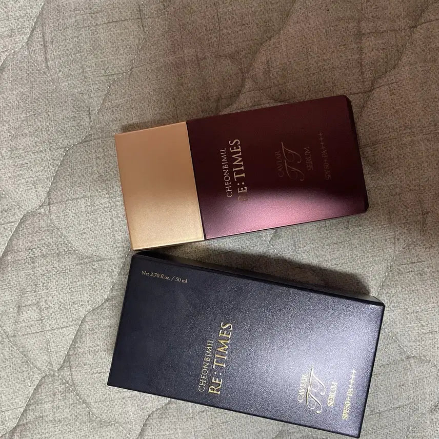 [BUNJANG] Cheonbi Mil Re-times Caviar TT Sun Serum SPF 50+ PA++++ / 천비밀 리타임즈 캐비어 티티 선세럼 자외선차단 광채