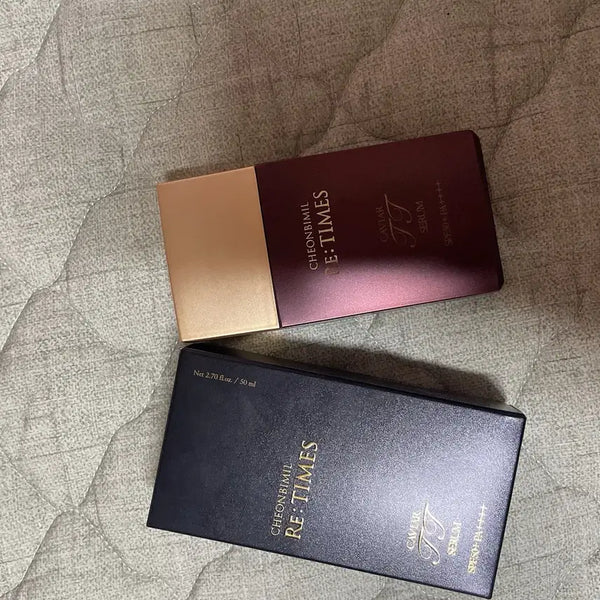 [BUNJANG] Cheonbi Mil Re-times Caviar TT Sun Serum SPF 50+ PA++++ / 천비밀 리타임즈 캐비어 티티 선세럼 자외선차단 광채