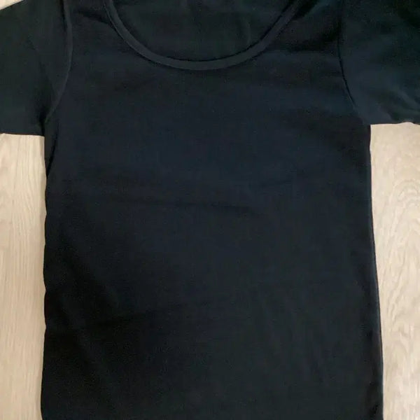 [BUNJANG] Black Short Sleeve Inner T-shirt / 반팔 검정 이너티
