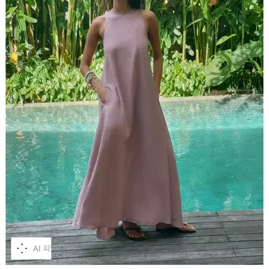 [BUNJANG] Zara Relaxed Fit Midi Dress Pink / 자라 루즈핏 미디 원피스 핑크