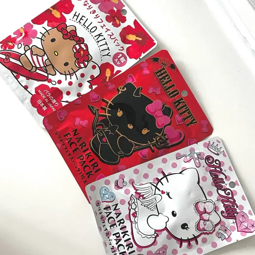 [BUNJANG] Hello Kitty Angel, Devil, and Tanning Face Masks - Authentic Japanese Sanrio / 일본 키티 마스크팩 일본정품 천사악마 태닝키티 스킨팩 헬로키티
